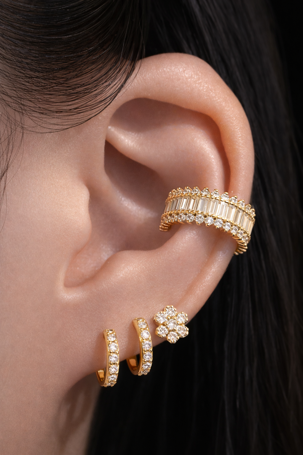 Embellished Ear Cuff Yellow Gold
