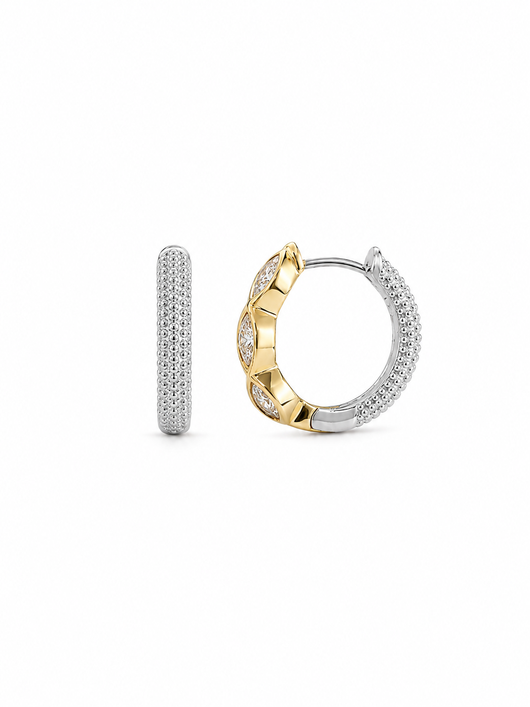 Reversible Two-Tone Textured Hoop Earrings