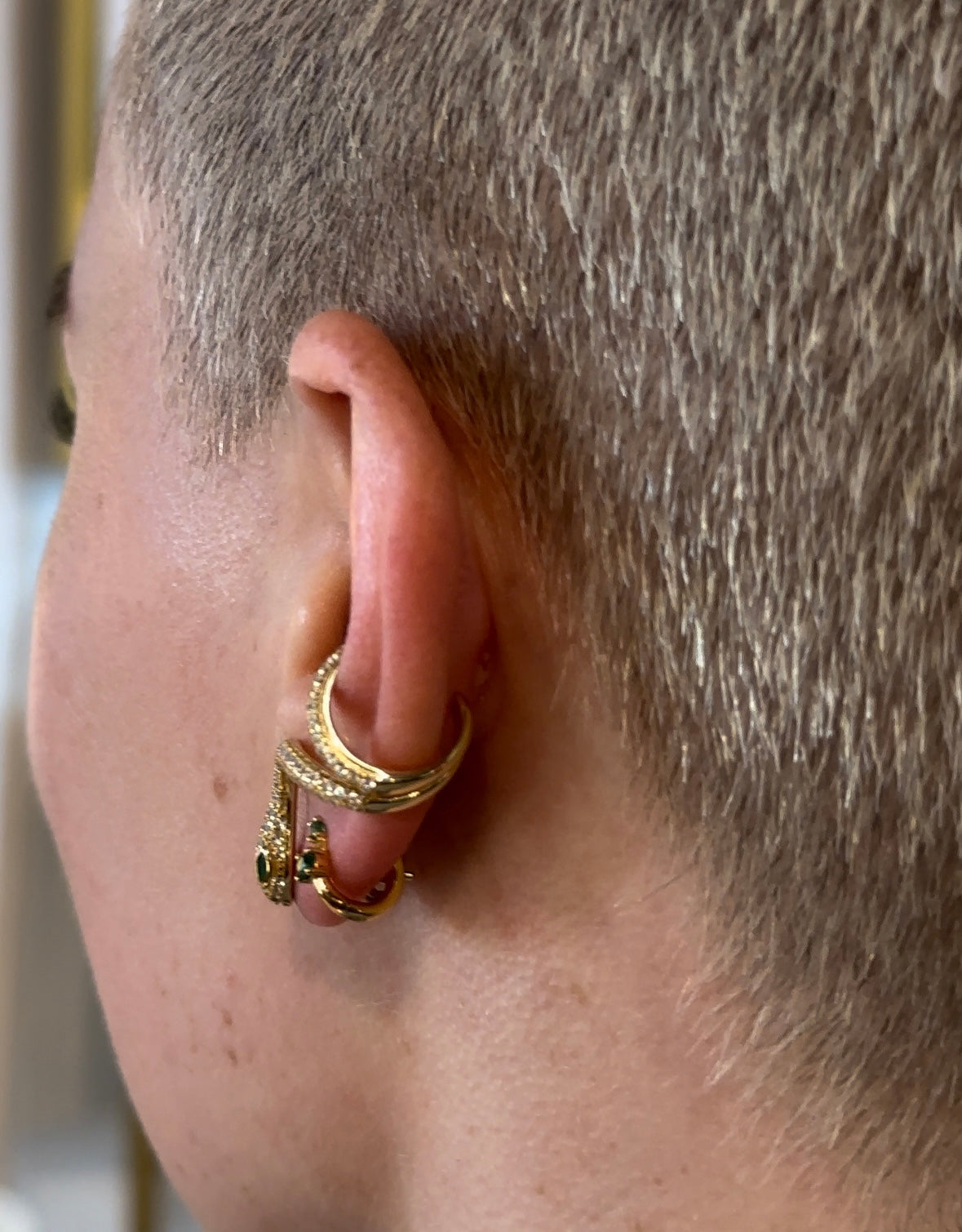 Serpent Ear Cuff Climber In Yellow Gold