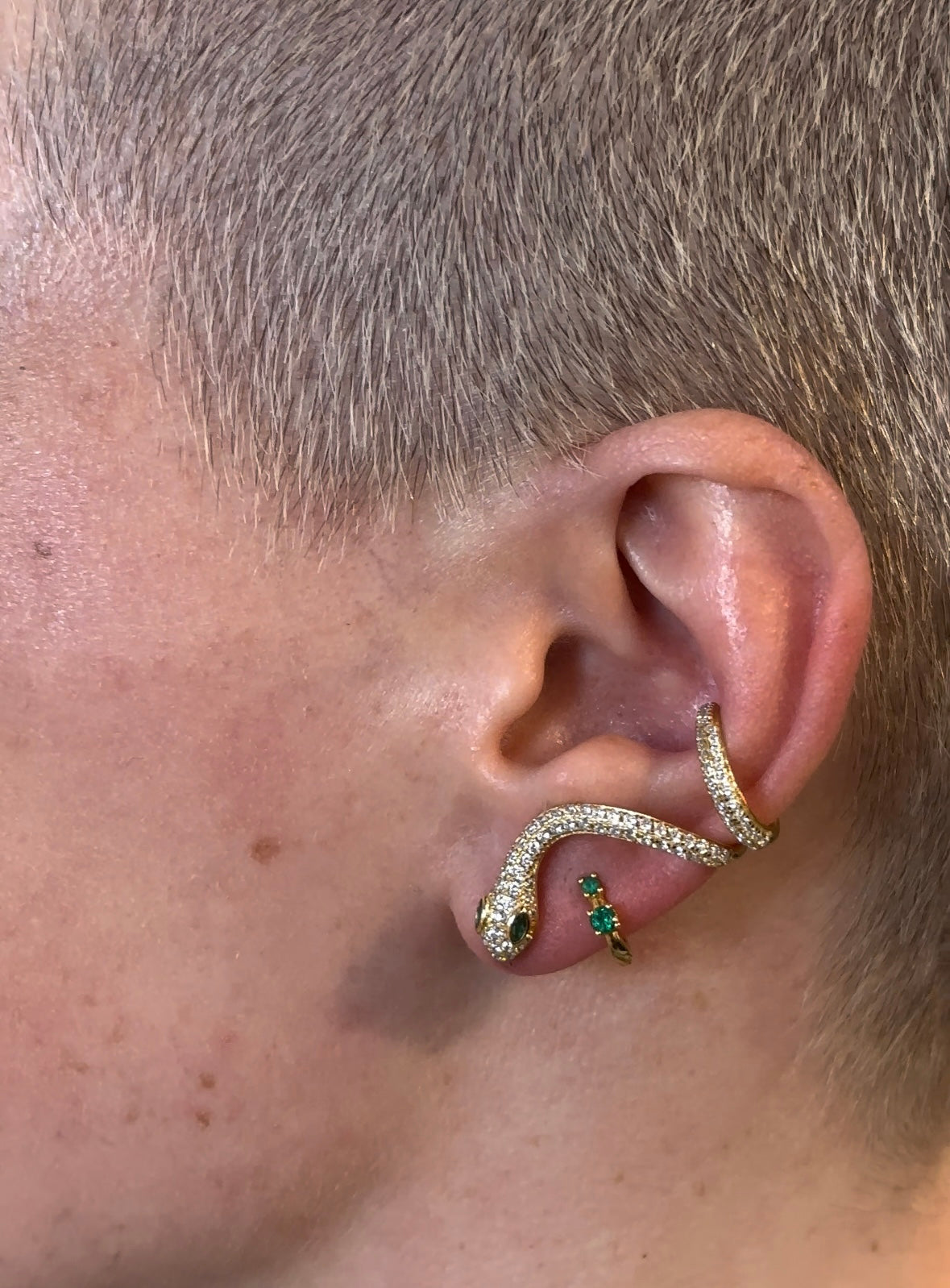 Serpent Ear Cuff Climber In Yellow Gold