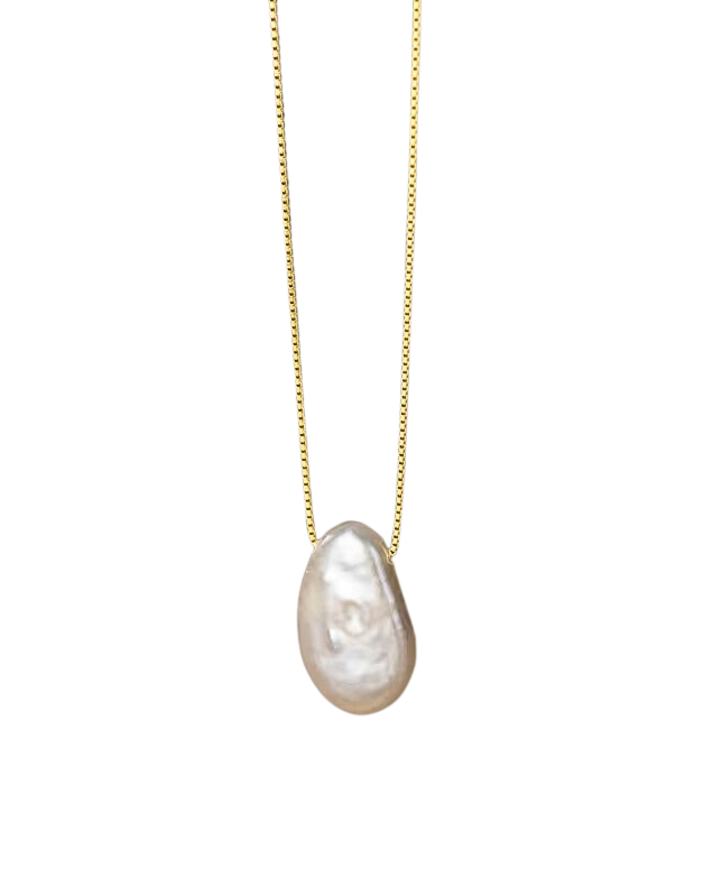 Coin Pearl Pendant on Adjustable Chain