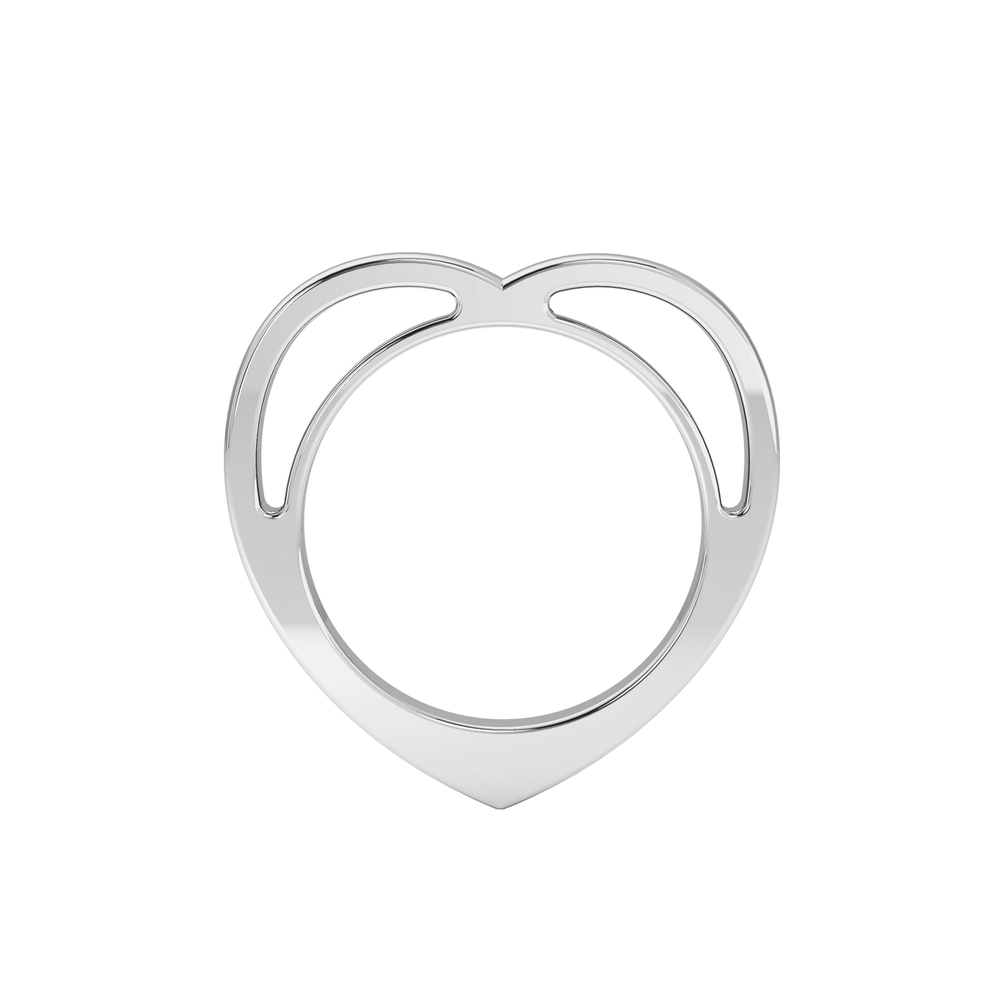Heartfelt Statement Ring in White Gold