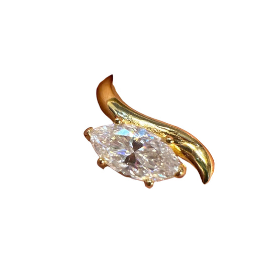 Ring With Marquise Diamond Accent