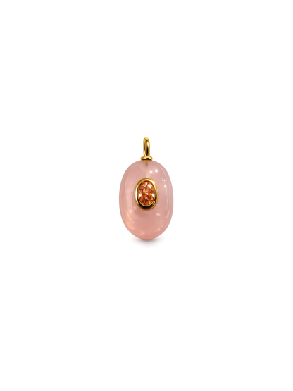 Rose Quartz Embellished Pendant on Solene Sculptural Necklace