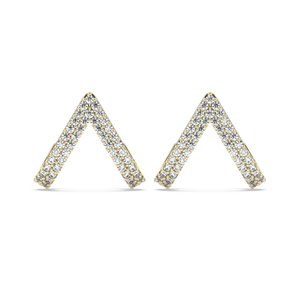 Noémie Earring Double Pave in Yellow Gold