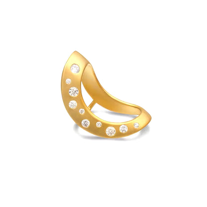 Grelda Ear Cuff With Scatter Bezel Diamond Detail Gold