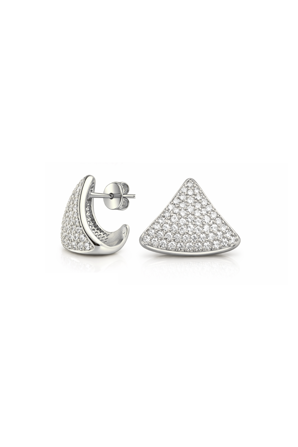 Grill But For the Lobe Pave Statement Studs White Gold