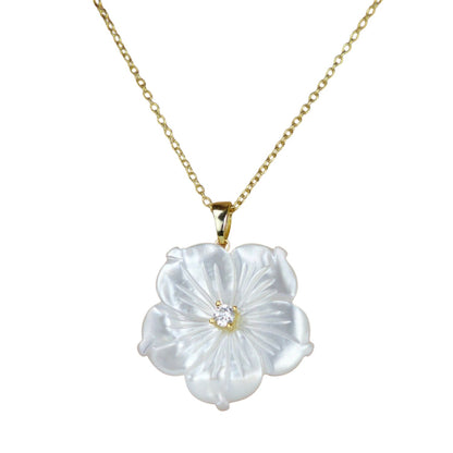 Mara Pendant Mother of Pearl Flower on Chain