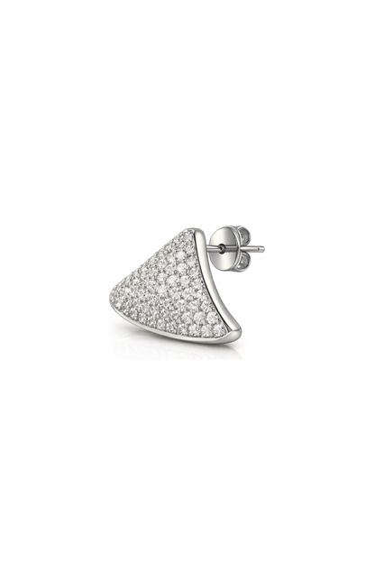 Grill But For the Lobe Pave Statement Studs White Gold