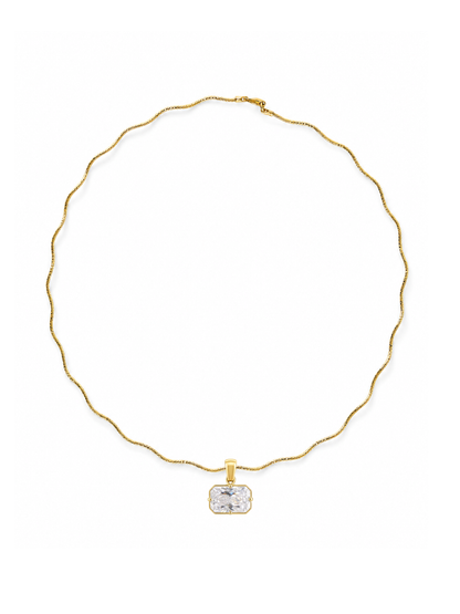 East West Radiant Cut Stone on Solene Sculptural Chain