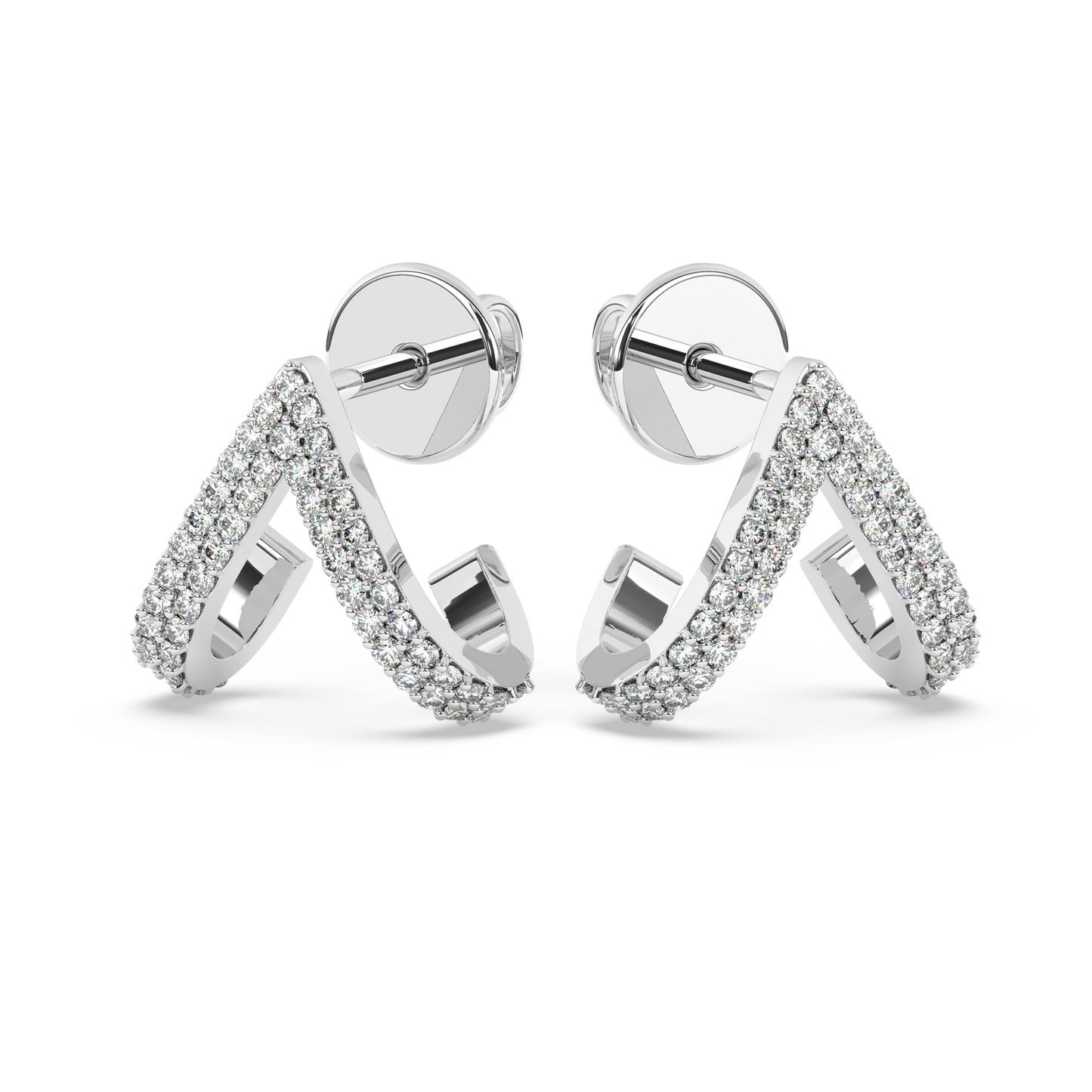 Noémie Earring Double Pave in White Gold