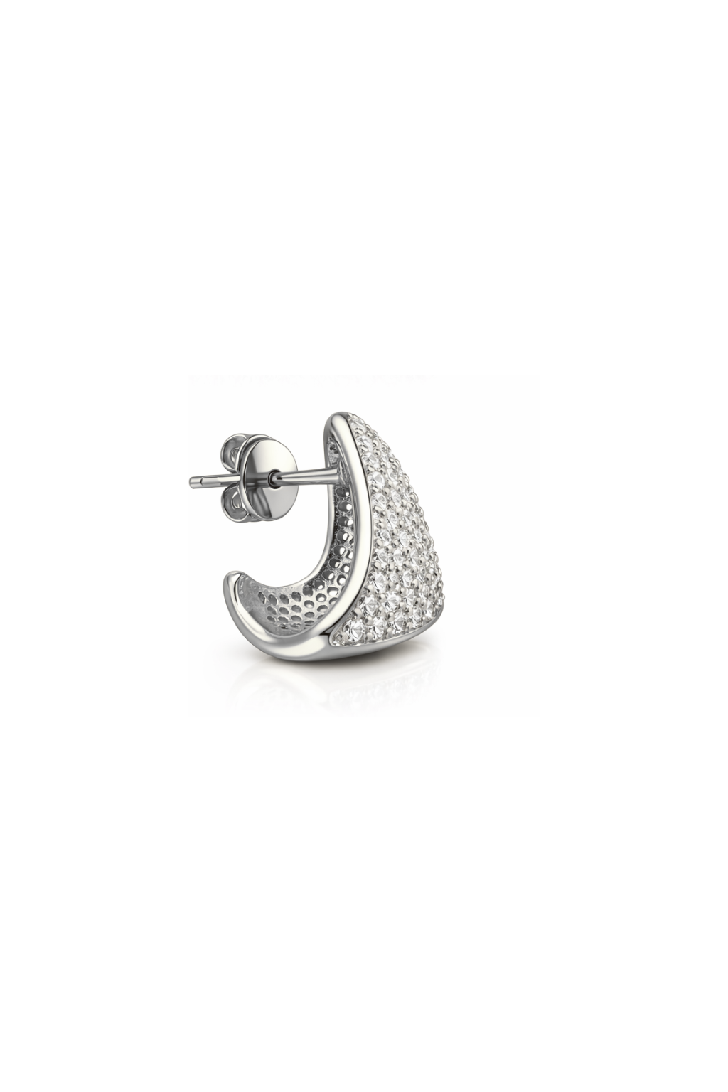 Grill But For the Lobe Pave Statement Studs White Gold