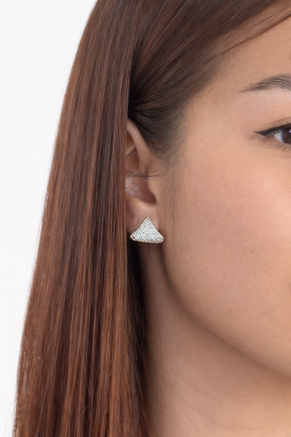 Grill But For the Lobe Pave Statement Studs White Gold