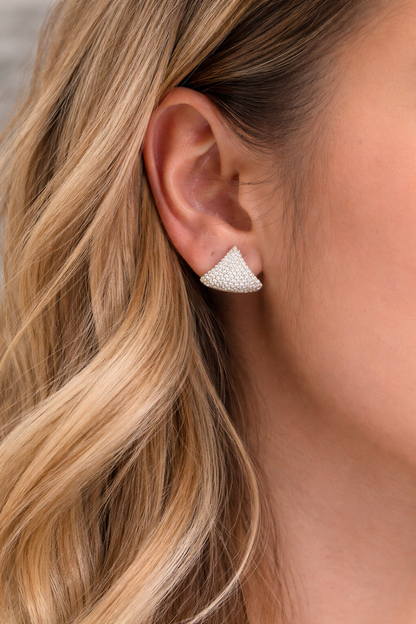 Grill But For the Lobe Pave Statement Studs Yellow Gold