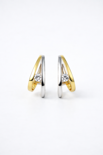 Pile Poil Two Tone Hoop Earrings