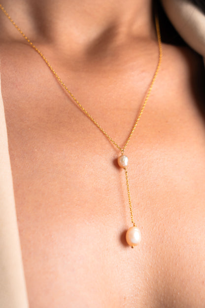 Venetian Romance Pearl Pendant Gold Plated Necklace