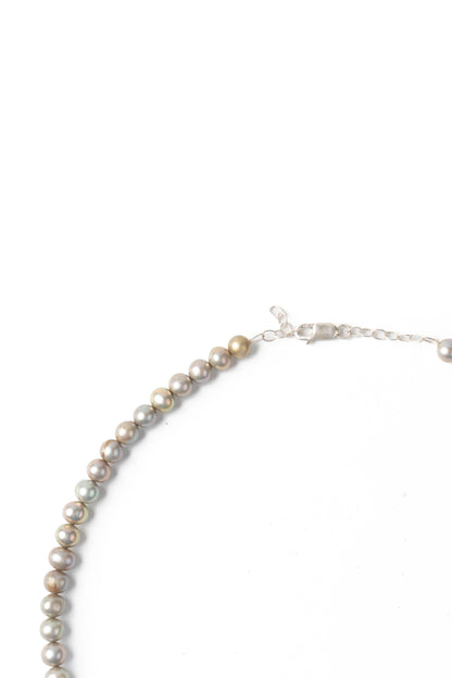 Athena Elegance Metal Grey Pearl Necklace