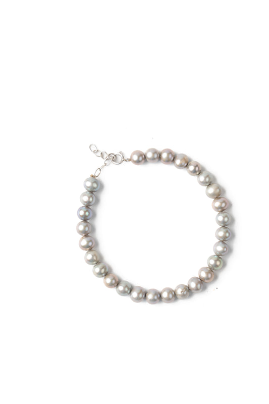 Athena Elegance Metal Grey Pearl Bracelet