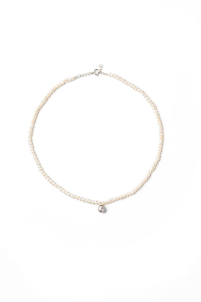Classic Baroque Pearl With Grey Pearl Drop Necklace