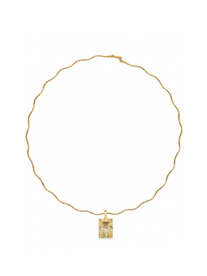 Canary Sculptural Necklace with Statement Stone Pendant