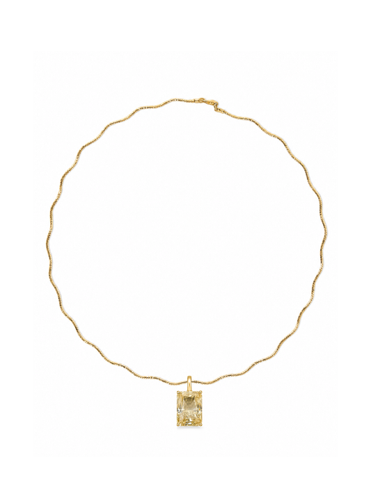 Canary Sculptural Necklace with Statement Stone Pendant