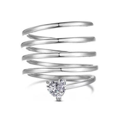 Swirl Ring with white Sapphire