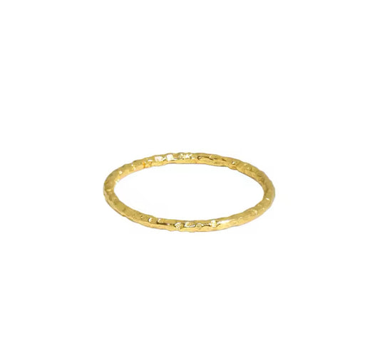 Brushed finish Dainty Organic Ring