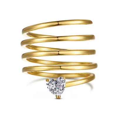 Swirl Ring with white Sapphire