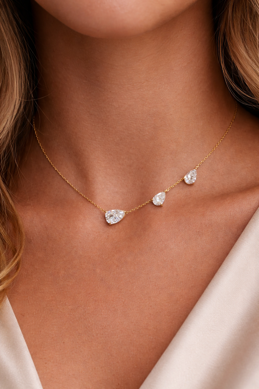 Isara Trio Moissanite Unique Necklace