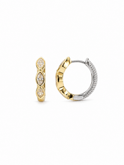 Reversible Two-Tone Textured Hoop Earrings