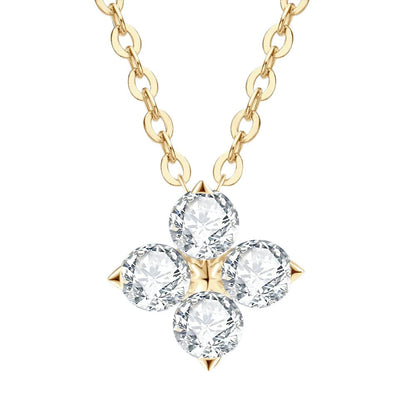 Four Petal Bloom Flower Pendant on Chain