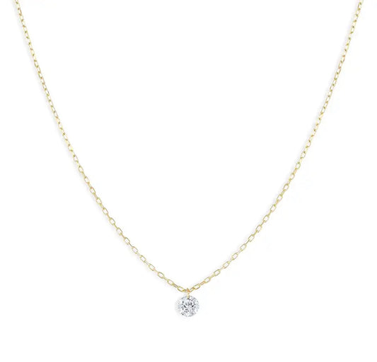 Aura Diamond on Chain Dainty Necklace