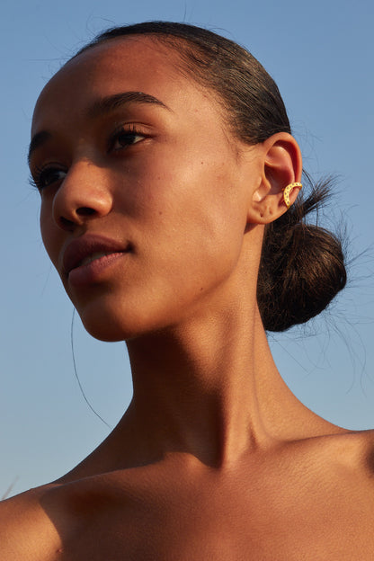 Grelda Ear Cuff With Scatter Bezel Diamond Detail Gold
