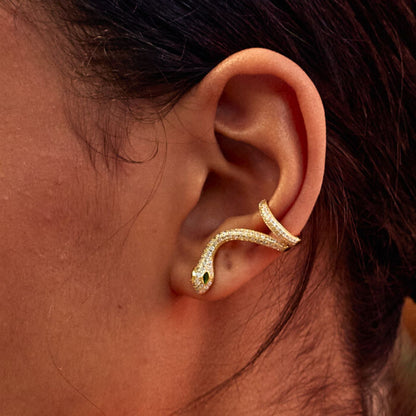 Serpent Ear Cuff Climber In Yellow Gold