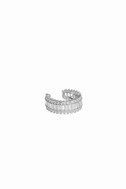 Embellished Ear Cuff Rhodium Plated