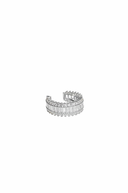 Embellished Ear Cuff Rhodium Plated
