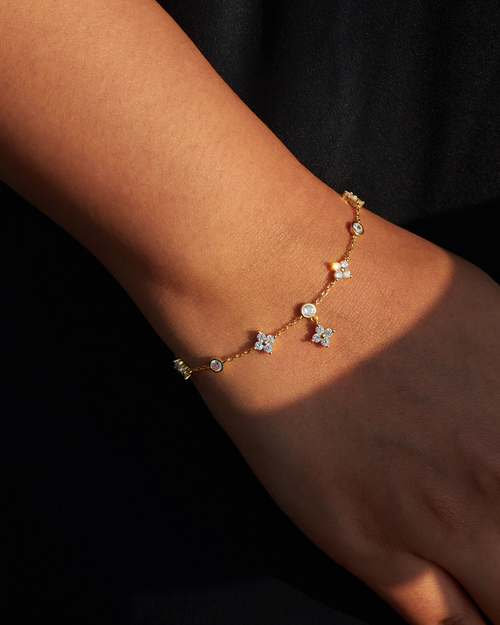 18K Solid Gold In Bloom Bracelet