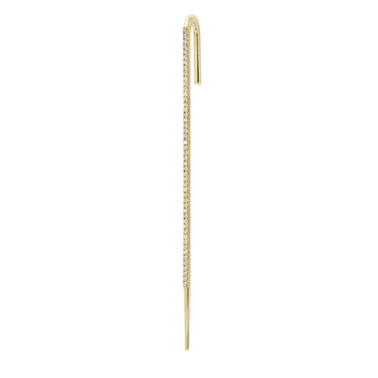 Product image of ear pin with pave detail, in yellow gold color