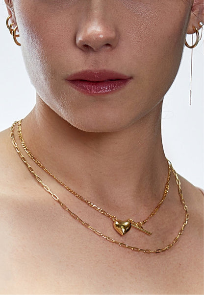 Chunky Heart Figaro Chain