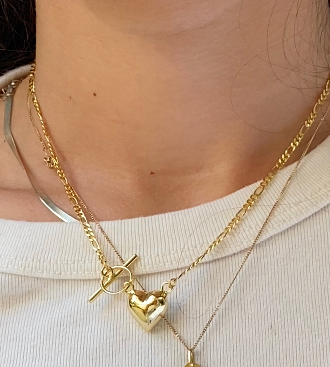 Chunky Heart Figaro Chain