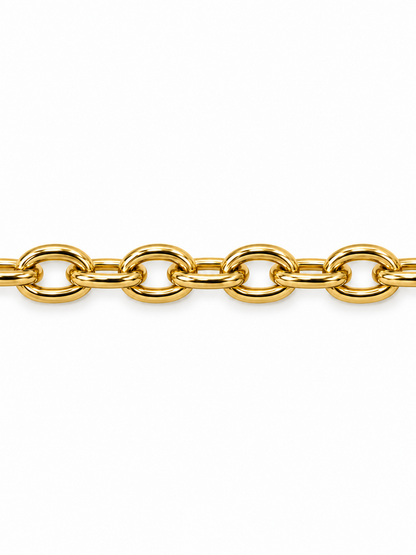 Sculptural Double Linkette in polished yellow gold