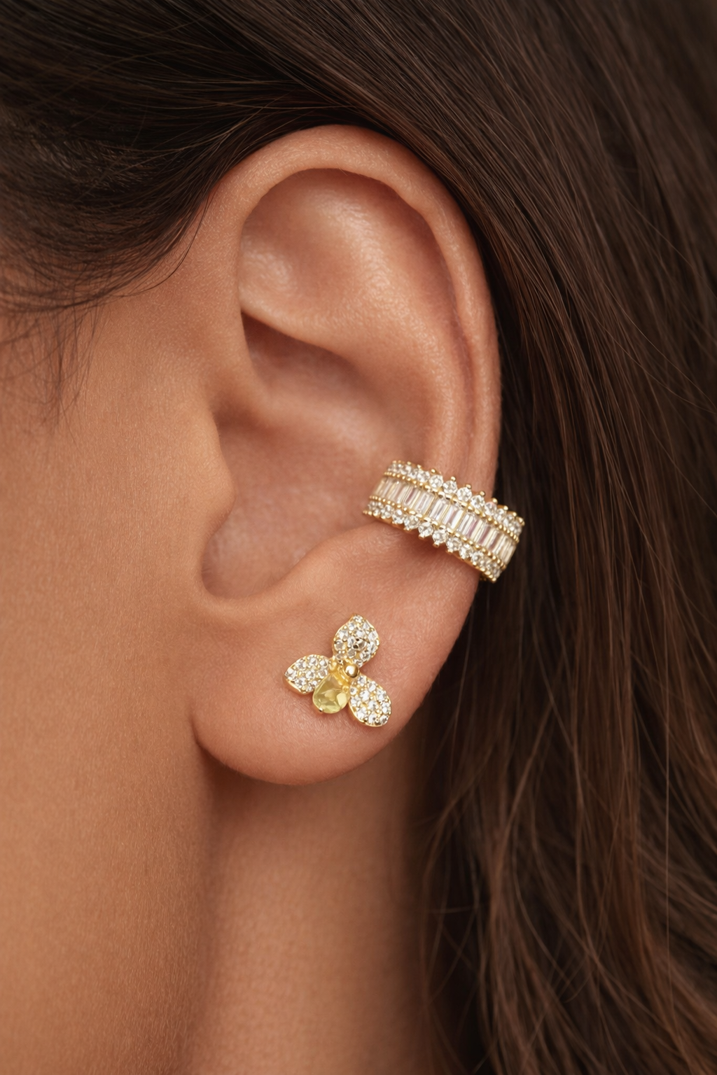 Pansy Dainty Dimentional Stud Earring