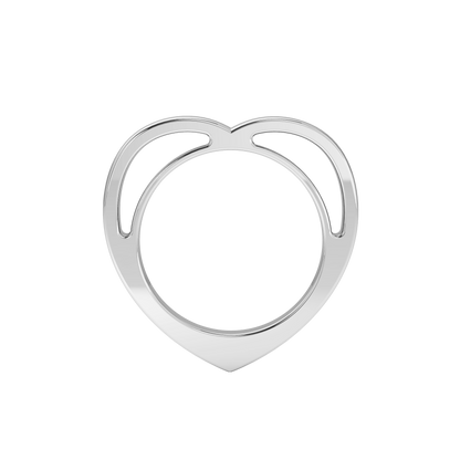 Heartfelt Statement Ring in White Gold