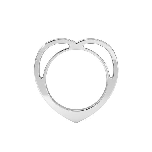 Heartfelt Statement Ring in White Gold